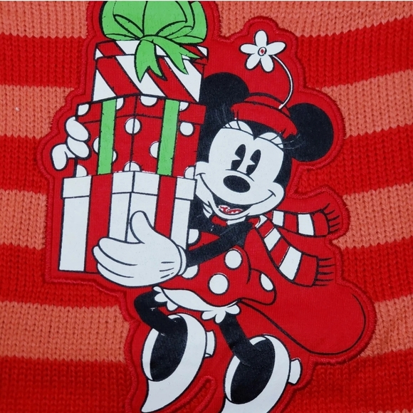 Disney Pets Holiday Collection Minnie Mouse Stripped Knit Sweater Size Small NWT - Picture 6 of 6
